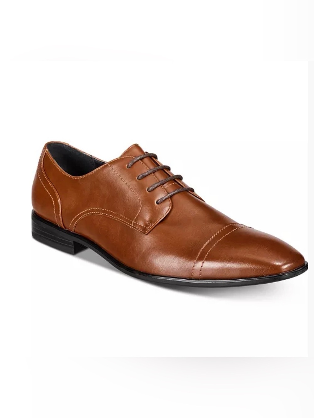 Alfani Quincy Tan Men's Lace Up Dress Shoe 12 M Cap-Toe